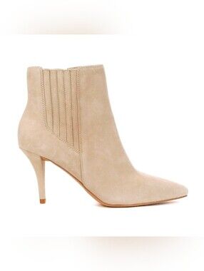 Vince Camuto Ambind Almond Beige Suede Booties - Size 7 - NWOT No Box